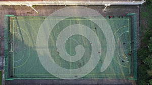 Street public football court aerial view