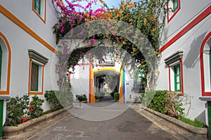 Street in Puerto de Mogan, Gran Canaria, Spain