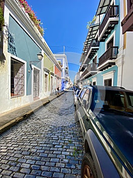 Street in Puerto Rico with Blue bricks