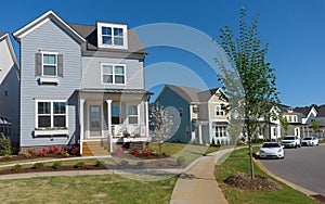 Street of residential homes