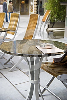 Street restaurant marble table