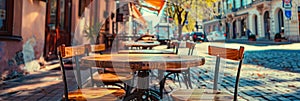 Street Restaurant Table, Empty Cafe Tables, Bar Terrace, Outdoor Restaurants, Outside Trattoria