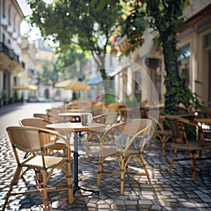 Street Restaurant Table, Empty Cafe Tables, Bar Terrace, Outdoor Restaurants, Outside Trattoria