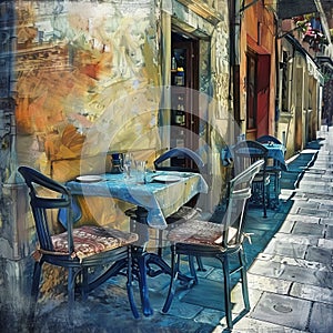 Street Restaurant Table, Empty Cafe Tables, Bar Terrace, Outdoor Restaurants, Outside Trattoria