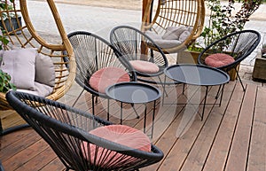 Street Restaurant Table, Empty Cafe Tables, Bar Terrace, Outdoor Restaurants, Outside Trattoria