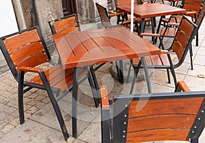 Street Restaurant Table, Empty Cafe Tables, Bar Terrace, Outdoor Restaurants, Outside Trattoria