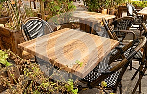 Street Restaurant Table, Empty Cafe Tables, Bar Terrace, Outdoor Restaurants, Outside Trattoria