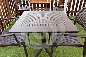 Street Restaurant Table, Empty Cafe Tables, Bar Terrace, Outdoor Restaurants, Outside Trattoria photo