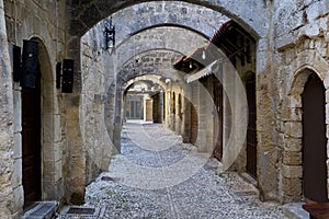 Street of Rhodes medieval city