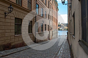 A street at Riddarholmen, a part of the Stockholm Old Town