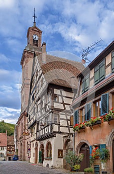 Street in Riquewihr, Alsace, France