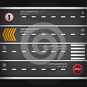 Street Road & Sign Business Infographics