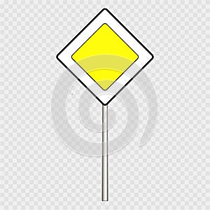 Street, road sign, main road sign on a grey background