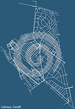 Street roads map of the AAA electoral ward of Cardiff, United Kingdom