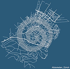 Street roads map of the Albisrieden Quarter of Zurich, Switzerland