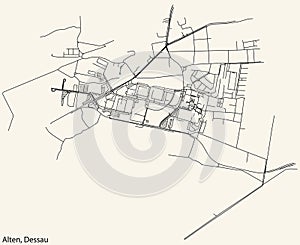 Street roads map of the ALTEN BOROUGH, DESSAU