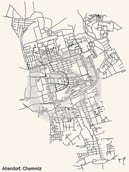 Street roads map of the ALTENDORF DISTRICT, CHEMNITZ