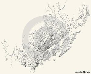 Street roads map of ARENDAL, NORWAY