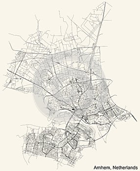 Street roads map of ARNHEM, NETHERLANDS