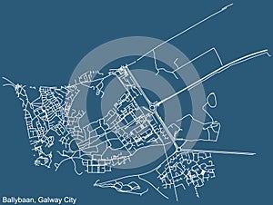Street roads map of the Ballybaan Electoral Area of Galway City, Ireland