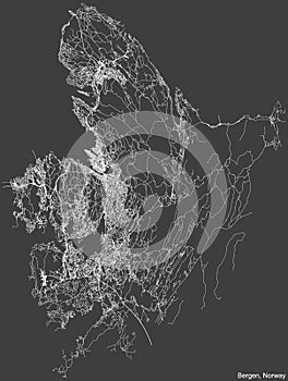 Street roads map of BERGEN, NORWAY