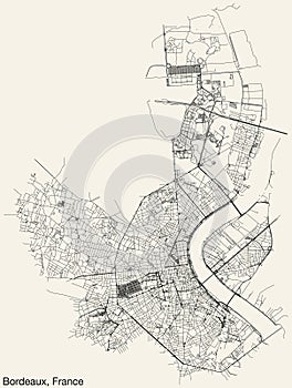 Street roads map of BORDEAUX, FRANCE