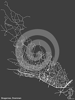 Street roads map of the BRAGERNES MUNICIPALITY of Drammen, Norway