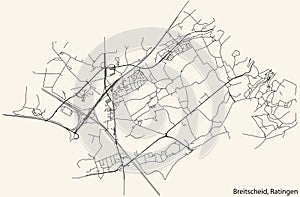 Street roads map of the BREITSCHEID MUNICIPALITY, RATINGEN