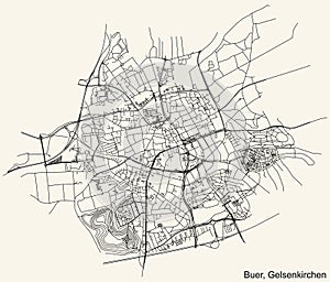 Street roads map of the BUER DISTRICT, GELSENKIRCHEN photo