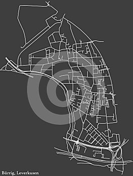 Street roads map of the BÃœRRIG DISTRICT, LEVERKUSEN