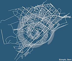 Street roads map of the BÃ¼mpliz Quarter of Bern, Switzerland