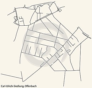 Street roads map of the CARL-ULRICH-SIEDLUNG DISTRICT, OFFENBACH AM MAIN