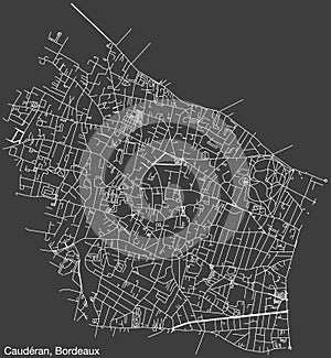 Street roads map of the CAUDERAN QUARTER, BORDEAUX