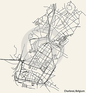 Street roads map of the CHARLEROI MUNICIPALITY, CHARLEROI
