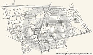 Street roads map of the Charlottenburg-Nord locality of the Charlottenburg-Wilmersdorf borough