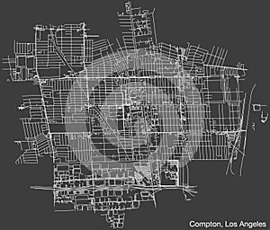 Street roads map of the CITY OF COMPTON, LOS ANGELES CITY COUNCIL