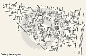 Street roads map of the CITY OF CUDAHY, LOS ANGELES CITY COUNCIL