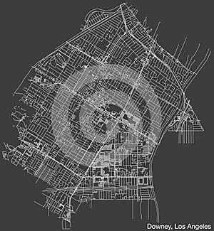 Street roads map of the CITY OF DOWNEY, LOS ANGELES CITY COUNCIL