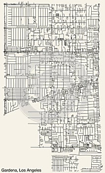 Street roads map of the CITY OF GARDENA, LOS ANGELES CITY COUNCIL