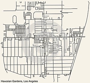 Street roads map of the CITY OF HAWAIIAN GARDENS, LOS ANGELES CITY COUNCIL