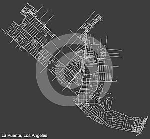 Street roads map of the CITY OF LA PUENTE, LOS ANGELES CITY COUNCIL