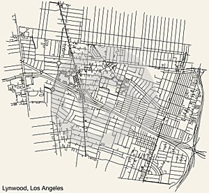 Street roads map of the CITY OF LYNWOOD, LOS ANGELES CITY COUNCIL