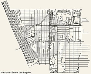 Street roads map of the CITY OF MANHATTAN BEACH, LOS ANGELES CITY COUNCIL