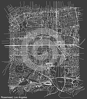 Street roads map of the CITY OF ROSEMEAD, LOS ANGELES CITY COUNCIL