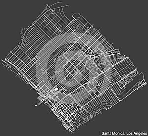 Street roads map of the CITY OF SANTA MONICA, LOS ANGELES CITY COUNCIL