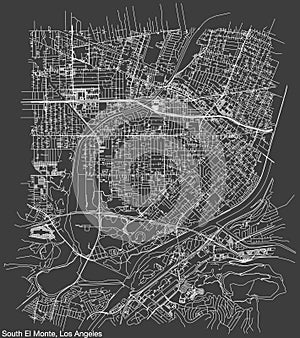 Street roads map of the CITY OF SOUTH EL MONTE, LOS ANGELES CITY COUNCIL