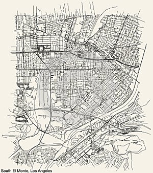 Street roads map of the CITY OF SOUTH EL MONTE, LOS ANGELES CITY COUNCIL