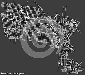 Street roads map of the CITY OF SOUTH GATE, LOS ANGELES CITY COUNCIL