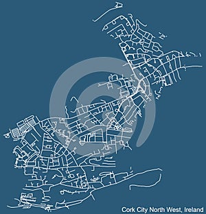 Street roads map of the Cork City North West Electoral Area of Cork City, Ireland