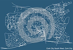 Street roads map of the Cork City South West Electoral Area of Cork City, Ireland